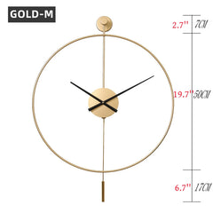 Simple Large Wall Clock With Pendulum Nordic Modern Design Living Room Dining Room Bedroom Wall Decor Silent Clocks Golden/Black