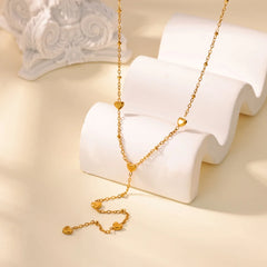 316L Stainless Steel Multilayer Heart Necklace Girls Goth Gold Color Clavicle Chain Charm Choker Jewelry Birthday Gift
