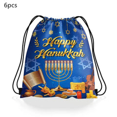 Jewish Hanukkah Balloon Banner Supplies Chanukah Disposable Tableware Cup Plate Napkins Happy Chanukah Festival Party Decoration