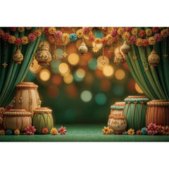 Indian Garlands Diwali Backgrounds Marigold Flowers Curtain Puja Ganpati Pooja Traditional Birthday Wedding Party Decor Backdrop