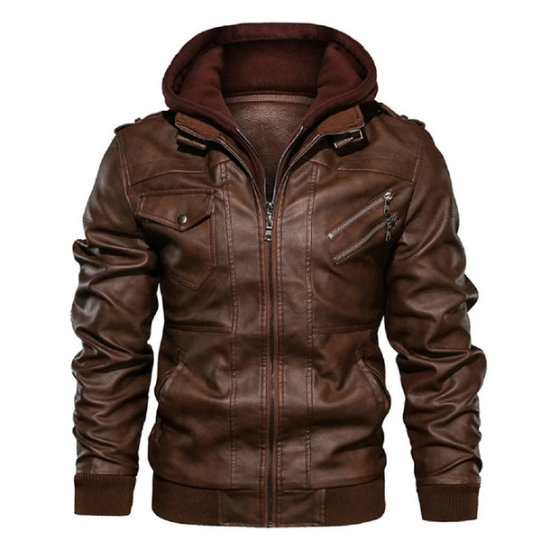 Men's Leather Jackets Autumn Casual Motorcycle PU Jacket Biker Leather Coats Brand Clothing EU Size SA722