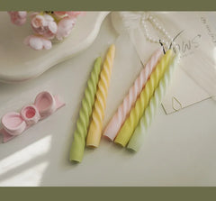 Ins Style Thin Spiral Long Rod Candle Scented Candle Aromatherapy Soy Wax Candles Wedding Birthday Candle Party Home Decoration