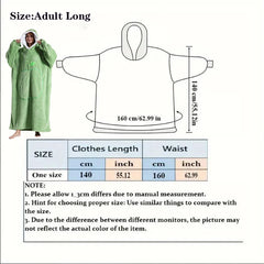Extra Long Hooded Wearable Blanket – Cozy Flannel TV Throw