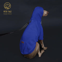 Solid Color Dog Hoodie with Pocket, Leather Patch, Hook and Loop Fastener Pet Shop
 Pet Clothing
