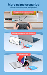 3 in 1 USB C Docking Station 4K HDMI GAME HUB Adapter 100W PD USB 3.0 Hub for Switch, MacBook & Phones