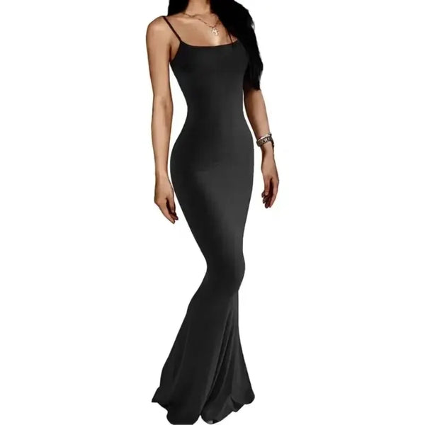 Women's Wear Summer New High Elastic Tight Casual Skirt Sleeveless Sexy Long Suspender Butt Lift Fishtail Dress