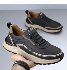 Men’s Luxury Leather Sneakers 2025 Anti-Slip Sports Shoes