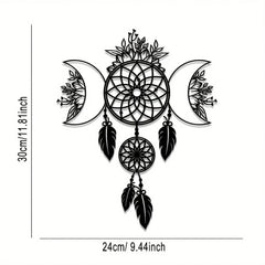 Bohemian Metal Wall Art Moon Mandala Wrought Iron Hanging Decor for Living Room