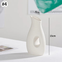 INS Nordic White Ceramic Vase – Decorative Flower Pot Home Decor