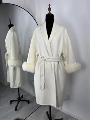 Tossy Fox Fur Wool Short Coat – Elegant Double-Sided Women Jacket