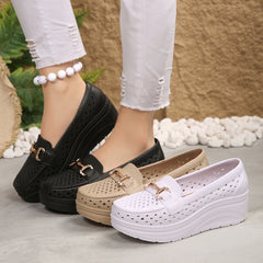 Women’s Breathable Wedge Sneakers Non-Slip Thick Sole Shoes