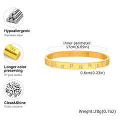 Vnox Gold Plated Love Cuff Bangle – Stainless Steel Bracelet