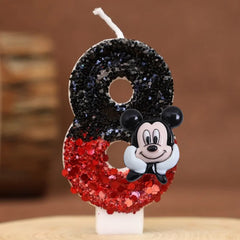 Hot Happy Birthday Number 0-9 Candles Cartoon Mickey Minnie Mouse Candle Cake Cupcake Topper Party Decoration Supplies DIY Gifts