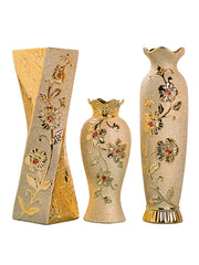 Modern Ceramic Flower Vase 48cm Large Floor Standing Golden Water-Filled European Style Living Room Decorative Flower Pot