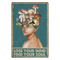 Be Kind to Your Mind Retro Tin Signs Inspirational Quotes Wall Art Sign Muse Vintage Home Room Garden Decor Hippie Girl Poster