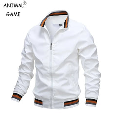 Men's  Autumn and Winter Stand Casual Zipper Jacket Outdoor Sports Coat Windbreaker Jacket for Men Waterproof Bomber