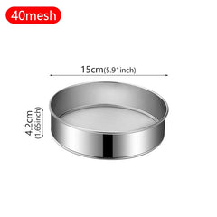 304Stainless Steel Flour Sieve 40 Mesh Thickened Sesame Baking Tools Holding Mesh Flour Sifter Sifters Shakers Mesh Baking Tools Kitchen Tools, Cooking Utensils