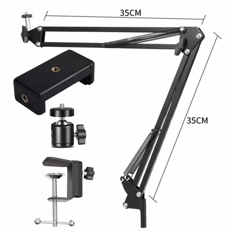 Photography Flexible Arm Tripod For Phone Stand Table Folded Anchor 360° Rotation Online Desktop Laptop Video Live Overhead Shot