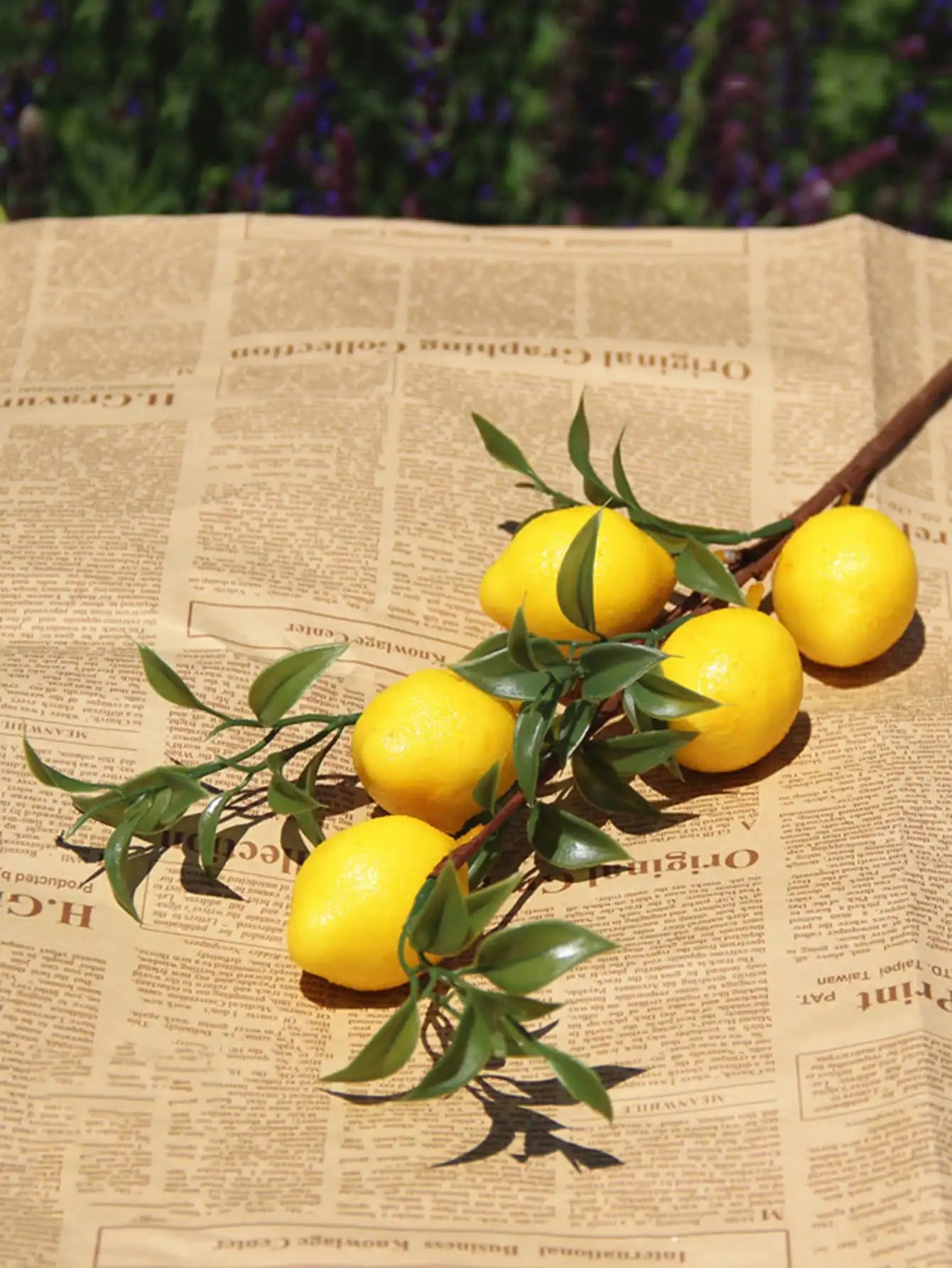 1pcLuxury Lemon Fruit Branch With Green Leaves Artificial Flowers Home Photography Props Flores Artificales Fake Plants Home Decor, Plants & flowers