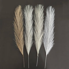 10pcs Artificial Pampas Grass Fluffy Reed Fake Plant for Birthday Wedding Home Party Vase Decoration Flower Bouquets DIY Crafts Decor