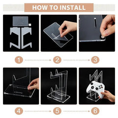 1/2PCS Clear 2 Layer PS5 PS4 Controller Stand With Headphone Holder Game Accessories Organizer Storage Rack For 1/2 Controllers