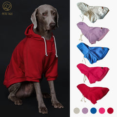 Solid Color Dog Hoodie with Pocket, Leather Patch, Hook and Loop Fastener Pet Shop
 Pet Clothing