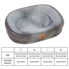 Winter Dog Bed for Medium Dogs Breeds,High Density Egg Crate Foam Dog Sofa Beds,Oval Kennel Bed,Pet Bed with Four Sided Bolster Pet Shop