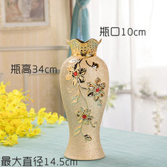 Modern Ceramic Flower Vase 48cm Large Floor Standing Golden Water-Filled European Style Living Room Decorative Flower Pot