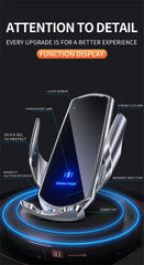 VIKEFON 15W Car Magnetic Wireless Charger Automatic Car Mount Phone Holder For iPhone Samsung Infrared Induction Fast Charging