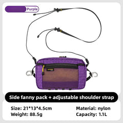 Dyneema Tactical UHMWPE Fanny Pack Waterproof UltraLight 1.1L Multi Pocket for Cycling Running Hiking Camping Outdoor Sports