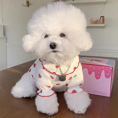 Strawberry Small Dog Clothes Summer Breathable Clothing for Cat Cute Dog Clothing for Small Dog Vest Ruffled Pet Shop Pet Clothing