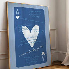 1pcs Ace Card Positive Sayings Print Fashion Canvas Wall Art Canvas Print Aesthetic Decor Vintage Bedroom Cute Poster  wall art