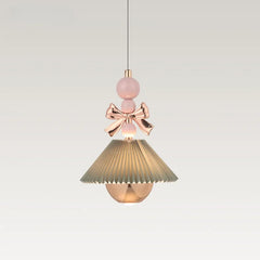 French Retro Floral Pendant Light Luxury Nordic Design Walnut Wood Gril Bedroom Hanging Light for Hallway Bedroom Home Decor