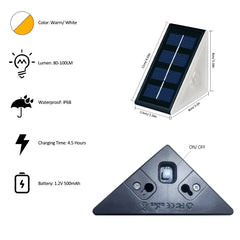 Outdoor Solar Step Lights, Warm White & RGB, IP67 Waterproof, Auto On, for Patio, Yard, Driveway, Porch Decoration Home Decor Lamps and Lights