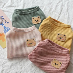 1pc Green Bear Vest Pet Dog Clothes Cat Solid T-shirt Clothing Dogs Thin Small Fashion Chihuahua Summer Breathable Pet Shop Pet Clothing