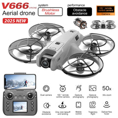 New V666  Camara Drone 8K Professional WIFI 5G Dron Obstacle Avoidance Brushless Altitude Headless Mode RC Quadcopter Kids Toys