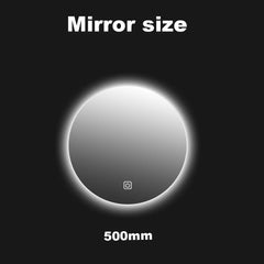 60*60cm Smart Bathroom Mirror LED Lights Wall Mounted Mirror 3 Colors Memory Stepless Dimmable Waterpoof Touch Switch Hardwired