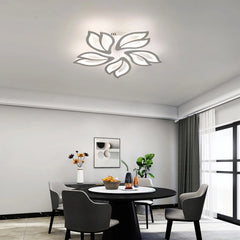 LED Ceiling Lamp, 45W Modern LED Ceiling Light Dimmable with Remote Control, White 5 Petal Heads Acrylic Ceiling Lamp