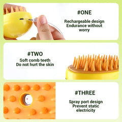 Cat Dog Steamy Brush Steam Brush Electric Sprayer for Massage Pet Grooming tool Shedding 3 in 1 Electric Sprays Massage Combs Pet Shop, Pet Accessories