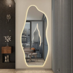 Smart Mirror with LED, Full-length Mirror Wall-mounted or Bracket-mounted, Dressing Mirror Suitable for Clothing Stores, Bedroom