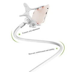 138cm Cell Phone Clip on Stand Holder with Grip Flexible Long Arm Gooseneck Lazy Bracket Mount Clamp for Smartphones ﻿