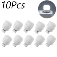 1/10Pcs Mini USB Night Light Warm White Eye Protection Book Reading Light USB Plug Computer Mobile Power Charging LED Night Lamp Home Decor