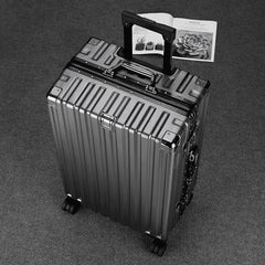 2024 New High-End Aluminum Frame Luggage Bag Thickened Travel Suitcase for Men And Women Students Large Capacity Password Box