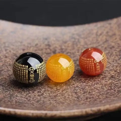 4A Red Black Agate Gilding Great Compassion Mantra Loose Beads Round Spacer Bracelet DIY Buddhist Wenwan Xingyue