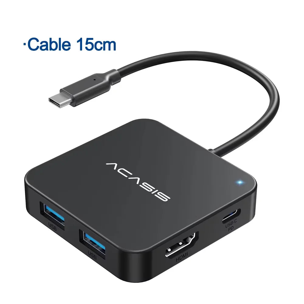 ACASIS USB C Hub 6 in 1 10Gbps Multiport Adapter with 4K 60Hz HDMI PD 100W Power Delivery USB C to HDMI Adapter for MacBook Dell