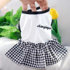 Bow Dog Princess Dress Dog Clothes Summer Black White Luxury Striped Skirt Dog Vest Chihuahua Bichon Yorkie Clothing for Dogs Pet Shop Pet Clothing