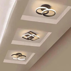 Modern 2-Ring LED Ceiling Light – Creative Indoor Fixture Lamps and Lights Home Decor