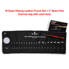 OWDEN Oblong Leather Punch Set for Belt Hole Puncher Oval Hole Strap Watch Band Flat Heavy Duty Leather Craft Hollow Punch