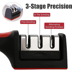 3-Segment Knife Sharpener Knife Sharpeners for Kitchen Knives Stainless Steel Three-Purpose Sharpening Stone for Cooking Essentials, Kitchen Tools