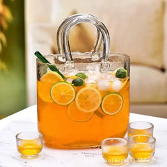 Ins Creative Vase Large Capacity Juice Glass Cup Water Raised Flower Arrangemen Handbag Glass Vase Fish Farming Vases Decor